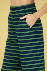 Scallop Stripe Pant - Navy