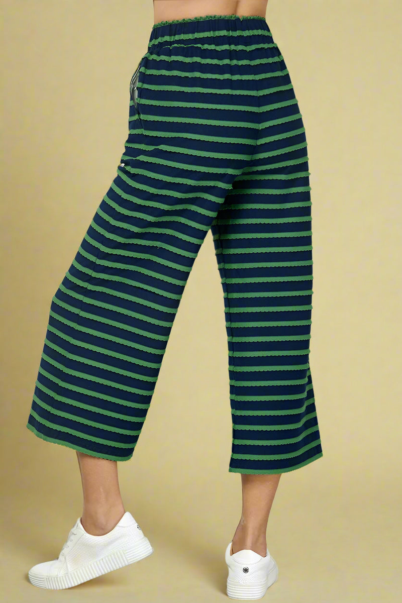 Scallop Stripe Pant - Navy