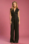 Classic Button Front Jumpsuit Black