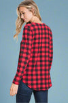 Buffalo Plaid Button Top Red