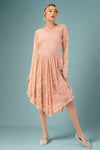 Drop Waist Lace Dress - Mauve