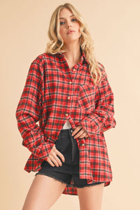 Abri Plaid Flannel Shirt - Red