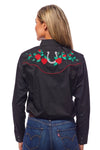 Western Embroidered Rodeo Shirt Black
