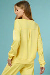 Plush Crew Neck Sweatshirt - Yellow