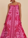 Tropical Palm Print Maxi Dress