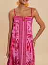 Tropical Palm Print Maxi Dress