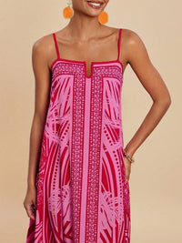 Tropical Palm Print Maxi Dress