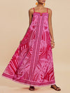 Tropical Palm Print Maxi Dress