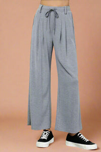 Pleated Sweater Trouser - Grey