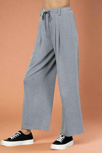 Pleated Sweater Trouser - Grey