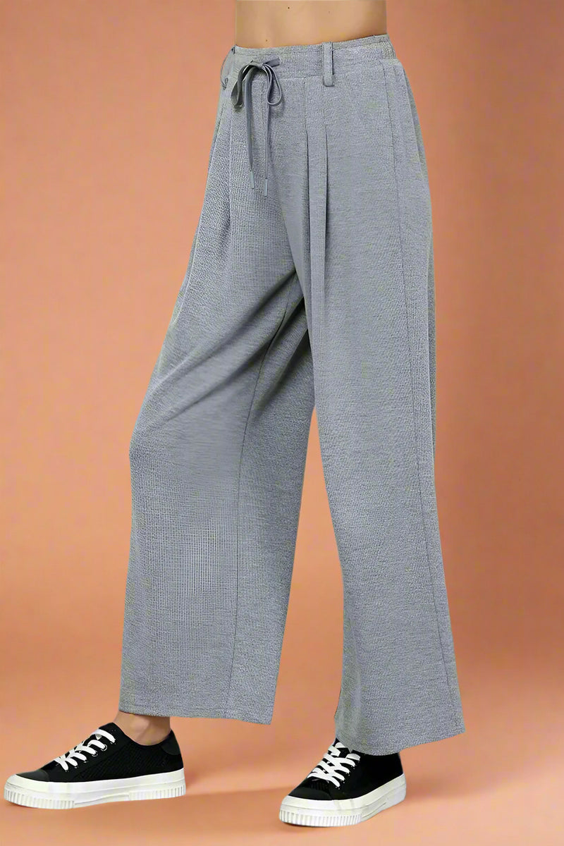 Pleated Sweater Trouser - Grey
