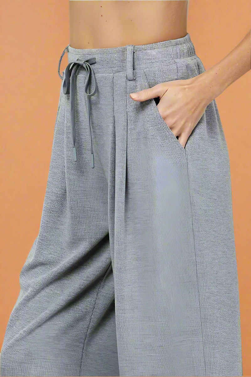 Pleated Sweater Trouser - Grey