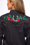 Western Embroidered Rodeo Shirt Black