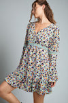 Lace Trim V-Neck Dress - Sage