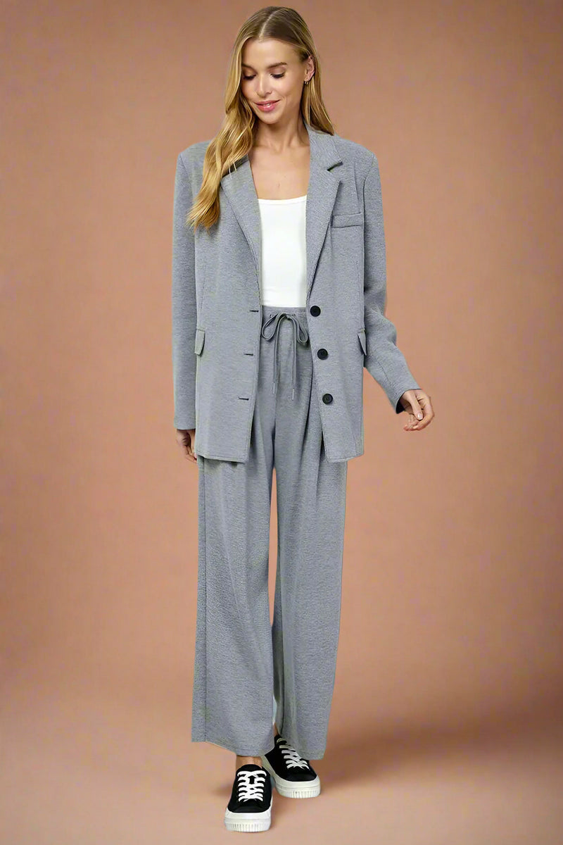 Pleated Sweater Trouser - Grey