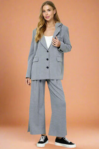 Pleated Sweater Trouser - Grey