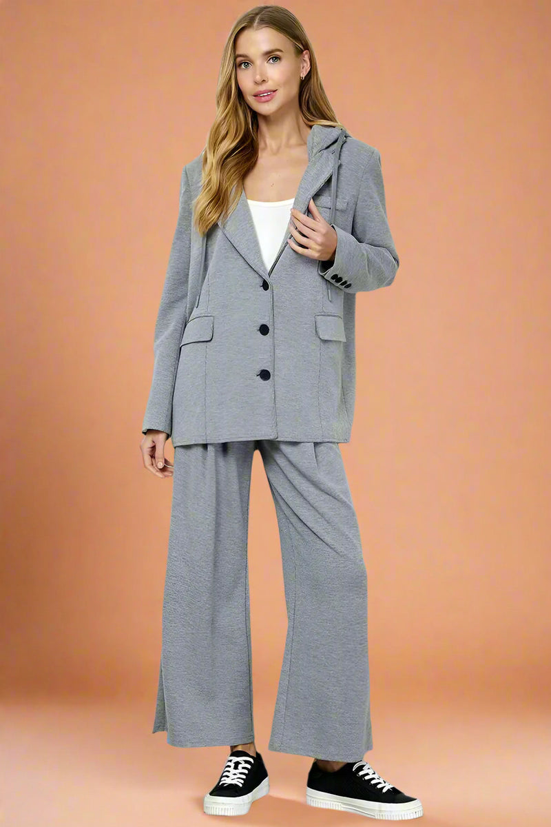 Pleated Sweater Trouser - Grey