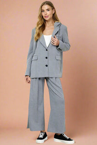 Hooded Sweatshirt Blazer - Grey