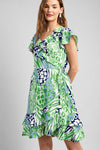 Ruffle Wrap Dress - Sage
