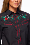 Western Embroidered Rodeo Shirt Black