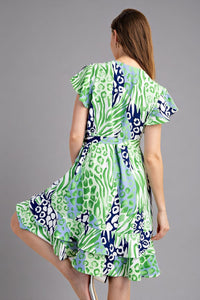 Ruffle Wrap Dress - Sage