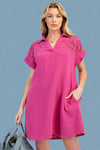 Embroidered Cotton Gauze Dress - Orchid