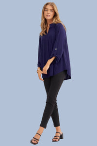 Lizzy Long Sleeve Top - Navy