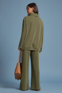 Lavish Side Button Top - Olive