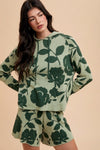 Flower Pattern Sweater Shorts