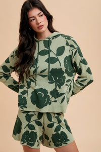 Flower Pattern Sweater Shorts