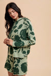 Flower Pattern Sweater Shorts