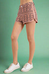 Geometric Print Shorts - Mauve
