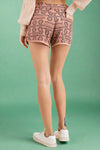Geometric Print Shorts - Mauve