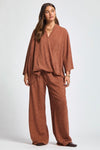 Boundless Elastic Pants - Rust