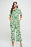 Floral Leaf Overall - Green