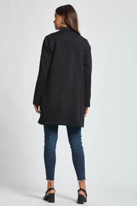 Amara Jacquard Midi Coat - Black