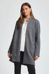 Amara Jacquard Midi Coat - Grey
