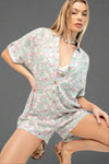 Button Front Romper - Lavender