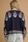 Jacquard Single Stem Knit Jacket - Midnight