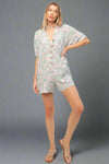 Button Front Romper - Lavender