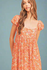 Floral Coral Summer Dress