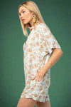 Button Front Romper - Mint Green