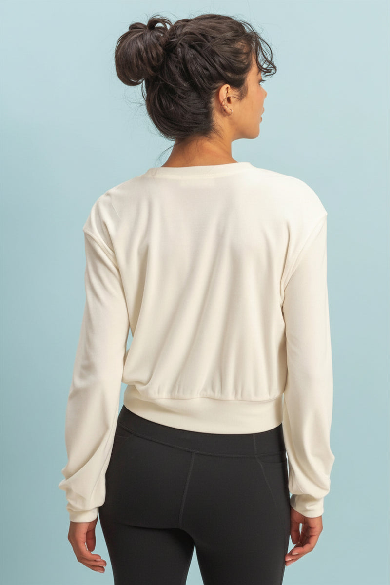 Banded Waist Sweatshirt - Whip Cream