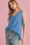 Nasia Gauze Tank - Azure