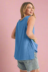 Nasia Gauze Tank - Azure