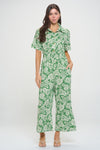 Floral Leaf Overall - Green