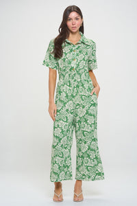 Floral Leaf Overall - Green