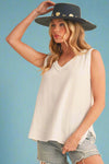 Nasia Gauze Tank - White