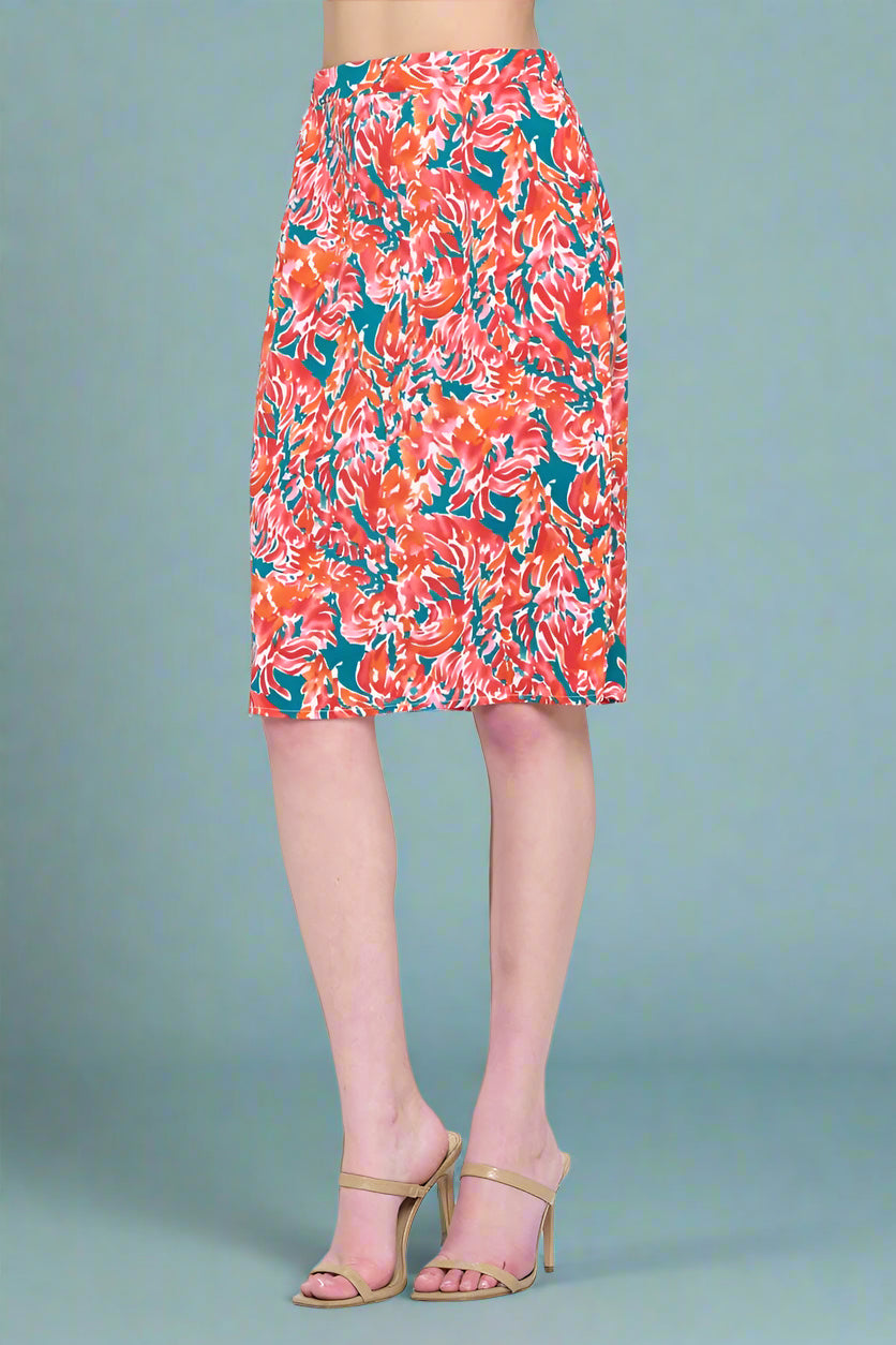 Vintage Floral Skirt - Red