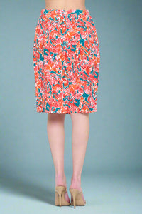 Vintage Floral Skirt - Red